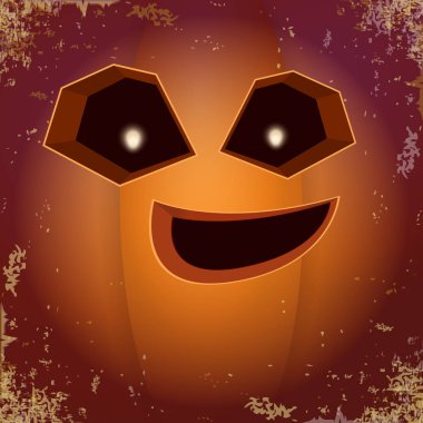 Cadılar Bayramı çizgi film korkutucu Kabak yüz ile. Jack-o-fener Cadılar Bayramı afiş ve posterler ve düzeni içine karikatür çizim, oyulmuş kabak vektör.