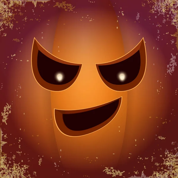 Halloween cartone animato zucca spaventosa con la faccia. Cartone animato vettoriale Illustrazione della zucca intagliata in jack-o-lanterne per banner e poster di Halloween e layout . — Vettoriale Stock