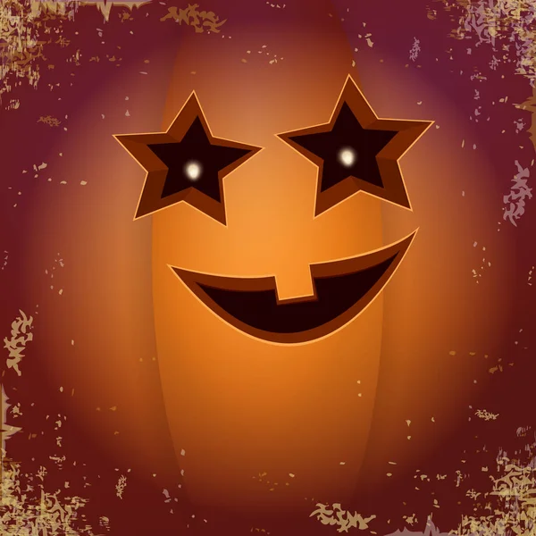 Halloween cartone animato zucca spaventosa con la faccia. Cartone animato vettoriale Illustrazione della zucca intagliata in jack-o-lanterne per banner e poster di Halloween e layout . — Vettoriale Stock