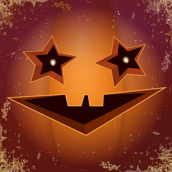 Halloween cartoon scary pumpkin with face . Vector cartoon Illustration of Carved pumpkin into jack-o-lanterns for halloween banners and posters and layout. — Stock Vector