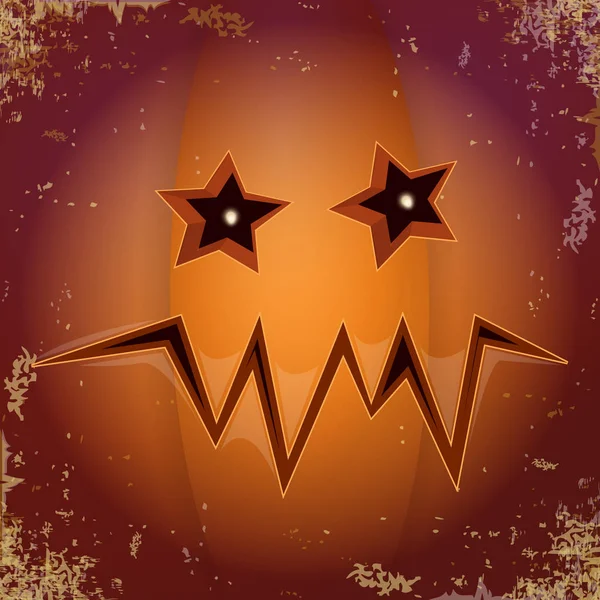 Halloween cartoon scary pumpkin with face . Vector cartoon Illustration of Carved pumpkin into jack-o-lanterns for halloween banners and posters and layout. — Stock Vector