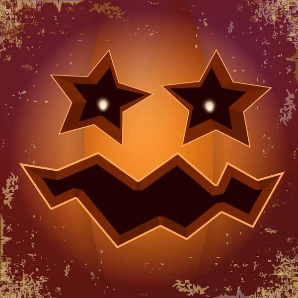 Halloween cartone animato zucca spaventosa con la faccia. Cartone animato vettoriale Illustrazione della zucca intagliata in jack-o-lanterne per banner e poster di Halloween e layout . — Vettoriale Stock