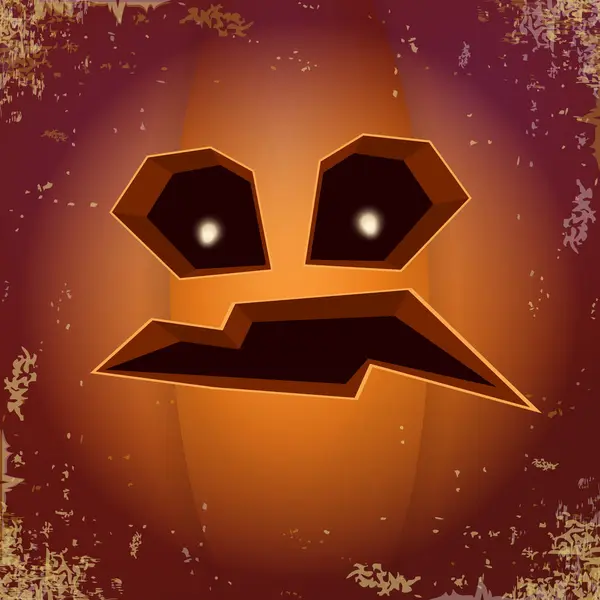 Halloween cartone animato zucca spaventosa con la faccia. Cartone animato vettoriale Illustrazione della zucca intagliata in jack-o-lanterne per banner e poster di Halloween e layout . — Vettoriale Stock