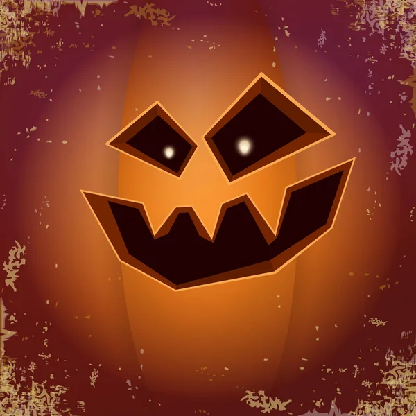 Halloween cartone animato zucca spaventosa con la faccia. Cartone animato vettoriale Illustrazione della zucca intagliata in jack-o-lanterne per banner e poster di Halloween e layout . — Vettoriale Stock