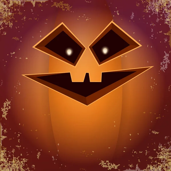 Halloween cartone animato zucca spaventosa con la faccia. Cartone animato vettoriale Illustrazione della zucca intagliata in jack-o-lanterne per banner e poster di Halloween e layout . — Vettoriale Stock