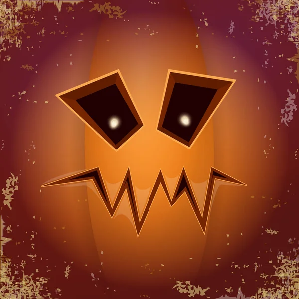 Halloween cartoon scary pumpkin with face . Vector cartoon Illustration of Carved pumpkin into jack-o-lanterns for halloween banners and posters and layout. — Stock Vector