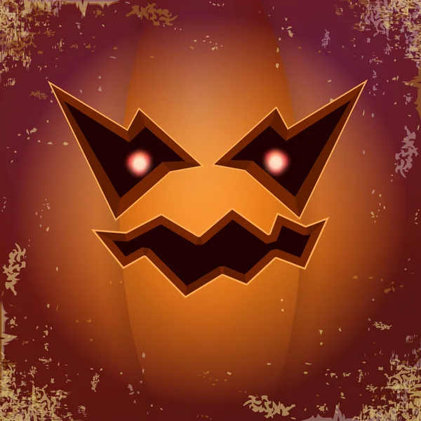 Halloween cartone animato zucca spaventosa con la faccia. Cartone animato vettoriale Illustrazione della zucca intagliata in jack-o-lanterne per banner e poster di Halloween e layout . — Vettoriale Stock