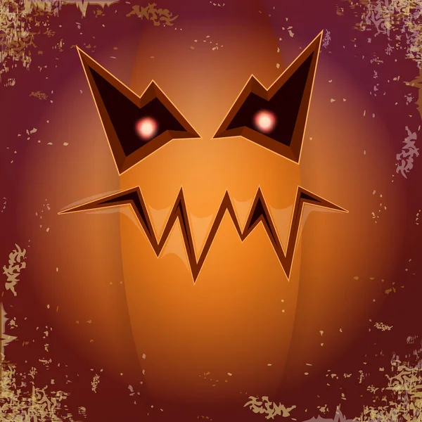 Halloween desenho animado abóbora assustadora com rosto. Desenho animado vetorial Ilustração de abóbora esculpida em jack-o-lanternas para banners de Halloween e cartazes e layout . — Vetor de Stock