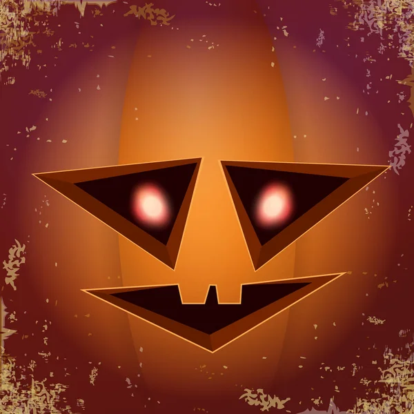 Halloween cartone animato zucca spaventosa con la faccia. Cartone animato vettoriale Illustrazione della zucca intagliata in jack-o-lanterne per banner e poster di Halloween e layout . — Vettoriale Stock