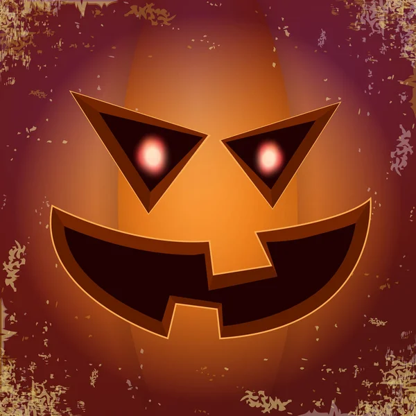 Halloween cartone animato zucca spaventosa con la faccia. Cartone animato vettoriale Illustrazione della zucca intagliata in jack-o-lanterne per banner e poster di Halloween e layout . — Vettoriale Stock