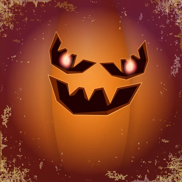 Halloween karikatúra félelmetes tök arc. Vektoros illusztráció faragott sütőtök rajzfilm a jack-o-lámpák a halloween zászlók és plakátok és elrendezés. — Stock Vector