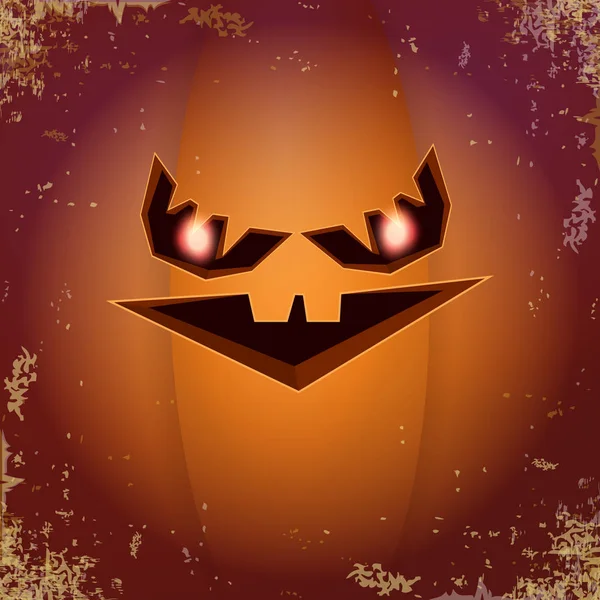 Halloween cartone animato zucca spaventosa con la faccia. Cartone animato vettoriale Illustrazione della zucca intagliata in jack-o-lanterne per banner e poster di Halloween e layout . — Vettoriale Stock