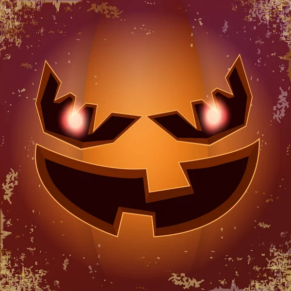 Zucca Cartone Animato Halloween Con Faccia Cartone Animato Vettoriale Illustrazione — Vettoriale Stock