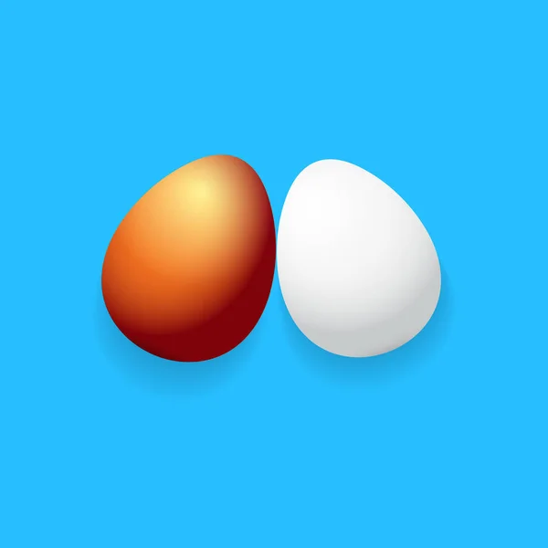 Bonne carte de vœux de Pâques avec œuf doré coloré et œufs blancs isolés sur fond bleu. Vector Happy easter illustration de concept créatif — Image vectorielle