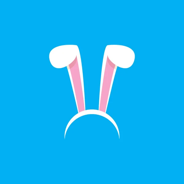 Bílé Velikonoce bunny funky maska s králičí uši izolované na modrém pozadí. vektorové masky Strana děti velikonoční — Stockový vektor