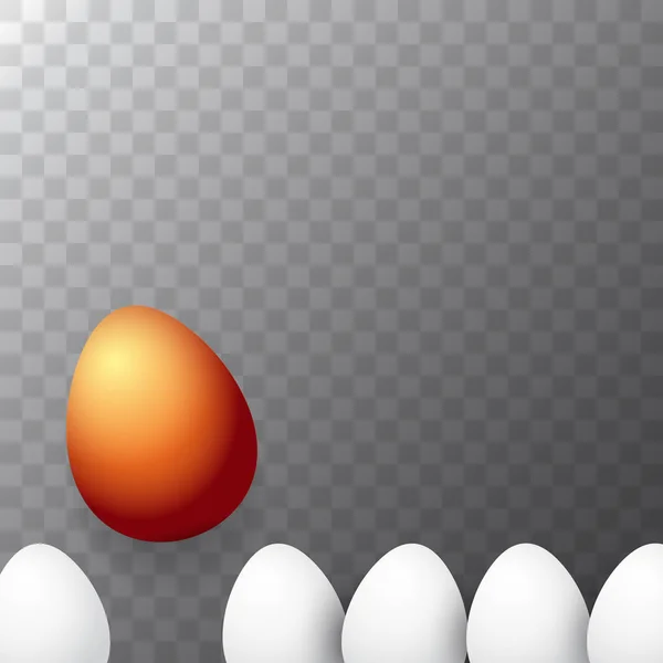 Tarjeta de felicitación feliz Pascua con huevos dorados coloridos y huevos blancos aislados sobre fondo transparente. Vector Feliz Pascua concepto creativo ilustración — Archivo Imágenes Vectoriales