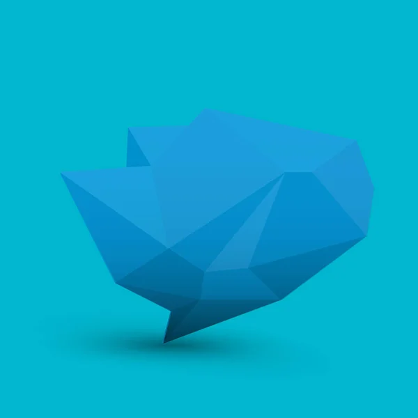 Modrá polygonální geometrické nápis. Abstraktní vektorová ilustrace, nízké poly styl. Stylizovaný design elementfor logo, banner, plakát, leták, kryt, brožura a webové pozadí — Stockový vektor