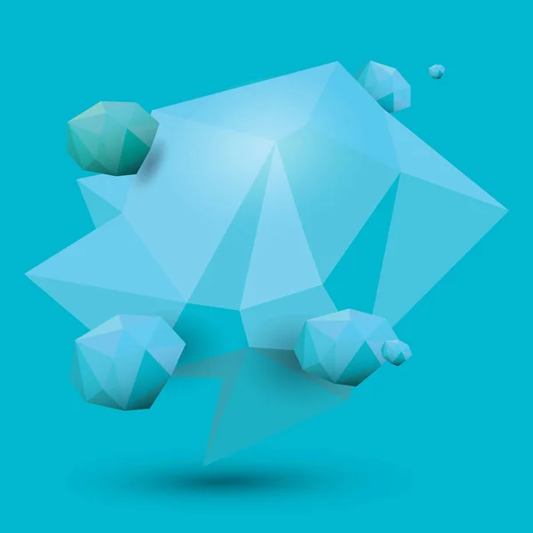 Blauwe veelhoekige geometrische banner. Abstract vector illustratie, lage poly stijl. Gestileerd, ontwerp elementfor logo, banner, poster, flyer, dekking, brochure en web achtergronden — Stockvector