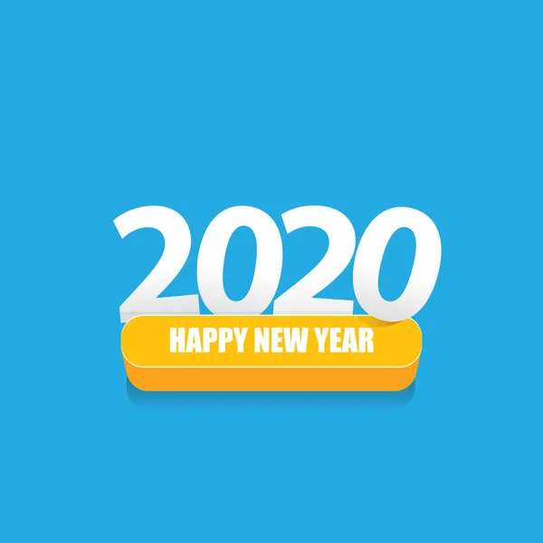 2020 Happy New Year creatief ontwerp achtergrond of wenskaart. 2020 nieuwe jaar nummers geïsoleerd op blauw — Stockvector