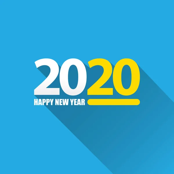 2020 Happy New Year creatief ontwerp achtergrond of wenskaart. 2020 nieuwe jaar nummers geïsoleerd op blauw — Stockvector