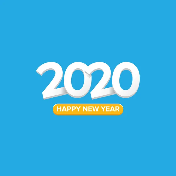 2020 Happy New Year creatief ontwerp achtergrond of wenskaart. 2020 nieuwe jaar nummers geïsoleerd op blauw — Stockvector