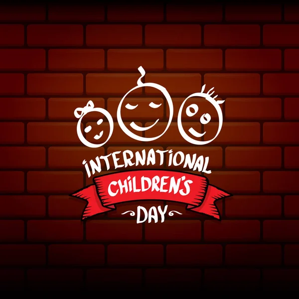 1 juni internationaler kindertag hintergrund. Kindertagsetikett oder Grußkarte. Plakat zum Kindertag — Stockvektor