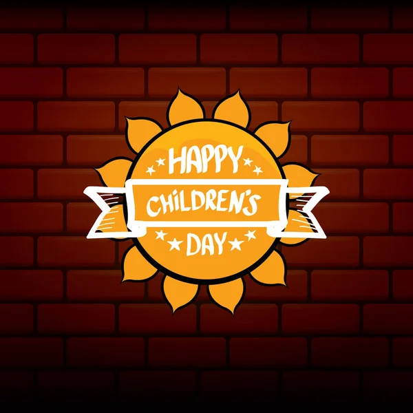 1 червня - міжнародний дитячий день. Дитячий день лейбл або вітальна листівка. дитячий денний плакат — стоковий вектор