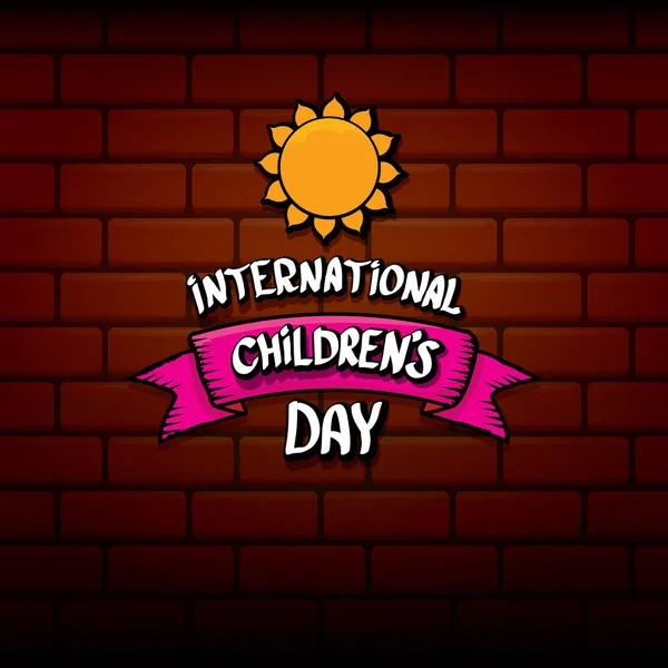 1 juni internationaler kindertag hintergrund. Kindertagsetikett oder Grußkarte. Plakat zum Kindertag — Stockvektor