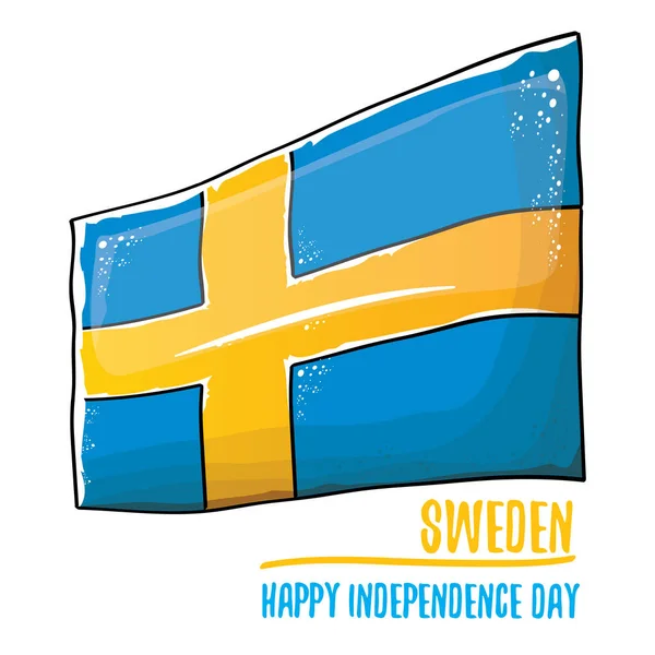 Zweden indepedence dag viering banner of poster met groet tekst en Zweedse vlag. vector Zweedse nationale dag wenskaart. — Stockvector