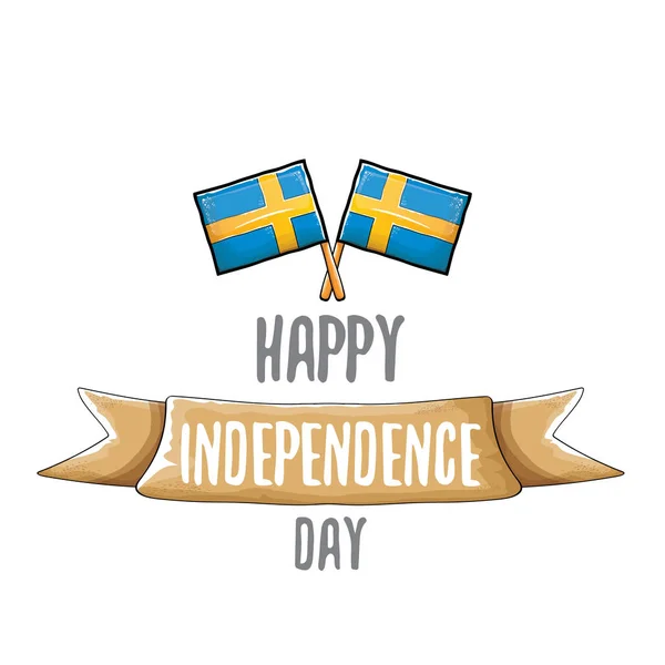 Sverige Indepedence Day Celebration banner eller affisch med hälsning text och svenska flaggan. vektor svenska Nationaldagen gratulationskort. — Stock vektor