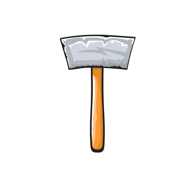 Tecknad hammare isolerad på vit bakgrund. Vektor snickare hammare ikon eller etikett. Handyman logo design mall — Stock vektor