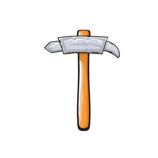 Cartoon hammer isolated on white background. Vector carpenter hammer icon or label. Handyman logo design template — Stock Vector