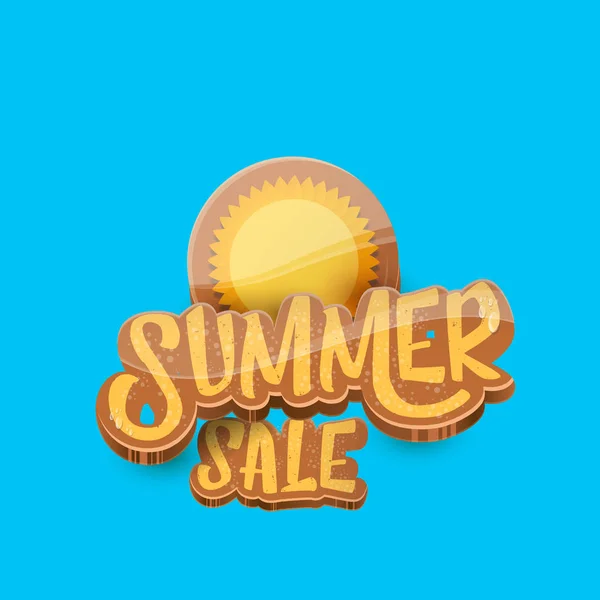 太陽と青空の背景にベクトル夏の販売ラベルやタグ。サマーセールポスターまたはバナーデザインテンプレート. — ストックベクタ
