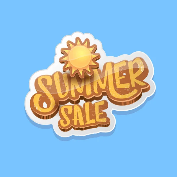 Sommar försäljning etikett eller tagg isolerad på blå bakgrund. Pink Summer REA rabatt affisch, klister märke, banner eller Flyer designmall. — Stock vektor