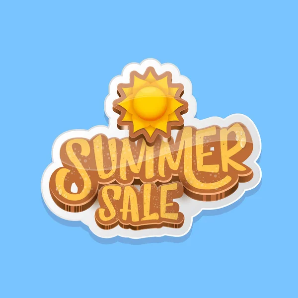 Zomer Sale label of tag geïsoleerd op blauwe achtergrond. Roze zomer Sale korting poster, sticker, banner of flyer ontwerpsjabloon. — Stockvector