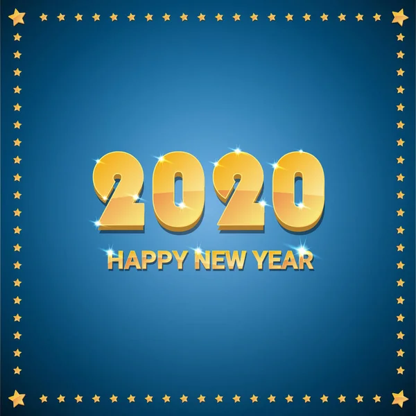 2020 gelukkig Chinees Nieuwjaar van de rat creatief ontwerp achtergrond of wenskaart. 2020 Nieuwjaar gouden nummers op blauw — Stockvector