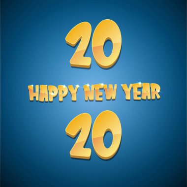 2020 Rat yaratıcı tasarım arka plan veya tebrik kartı mutlu Çinli yeni yıl. 2020 mavi üzerinde yeni yıl altın numaralar