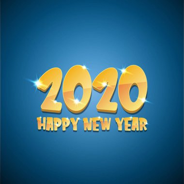 2020 Rat yaratıcı tasarım arka plan veya tebrik kartı mutlu Çinli yeni yıl. 2020 mavi üzerinde yeni yıl altın numaralar