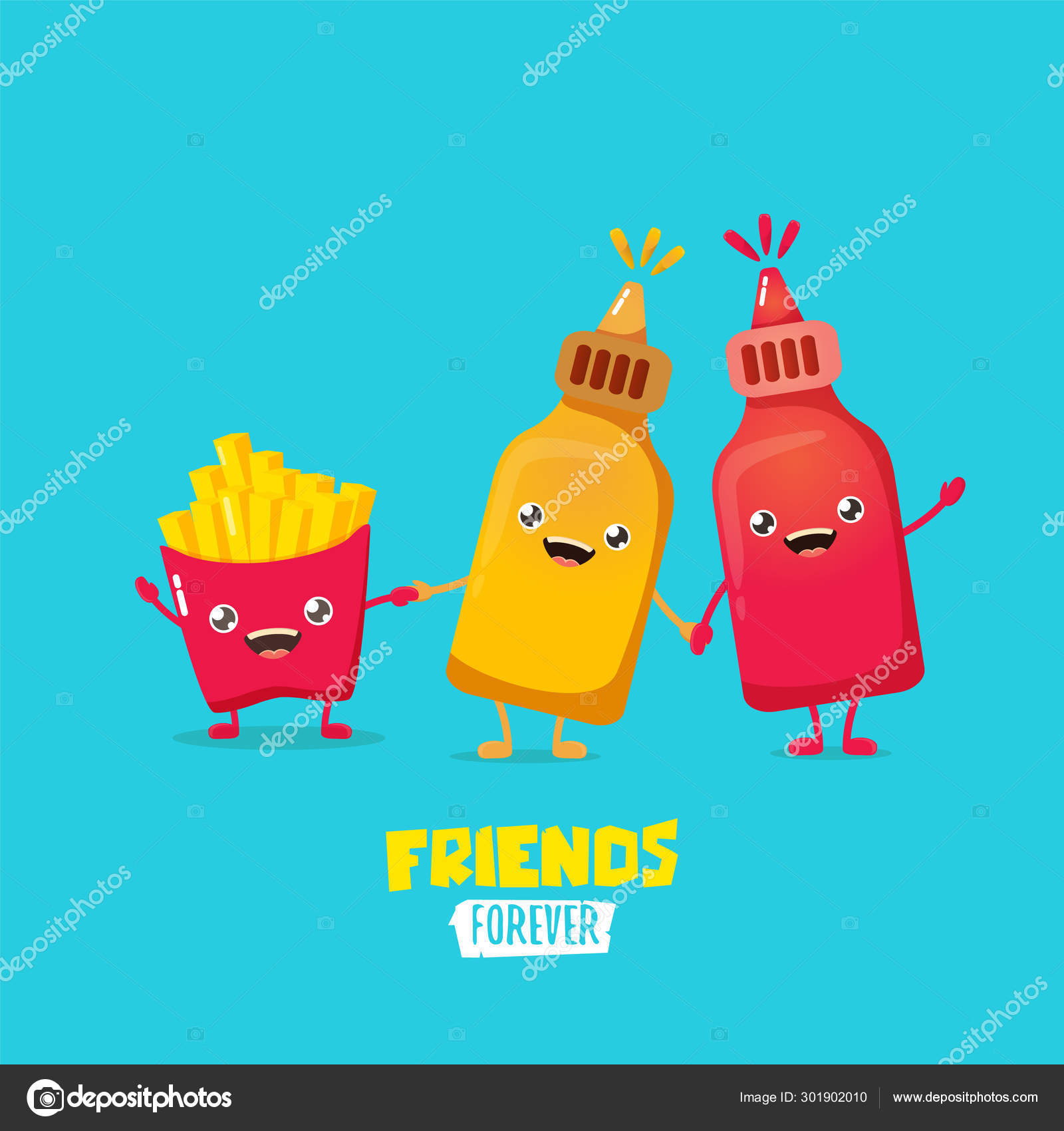 Funny cartoon cute smiling ketchup bottle, mustard bottle and potatoe french fries characters set . food flat funky character. Best friends or friendsip concept Stock Vector Image by ©zm1ter #301902010 Funny cartoon cute smiling ketchup bottle, mustard bottle and potatoe french fries characters set . food flat funky character. Best friends or friendsip concept Stock Vector Image by ©zm1ter #301902010