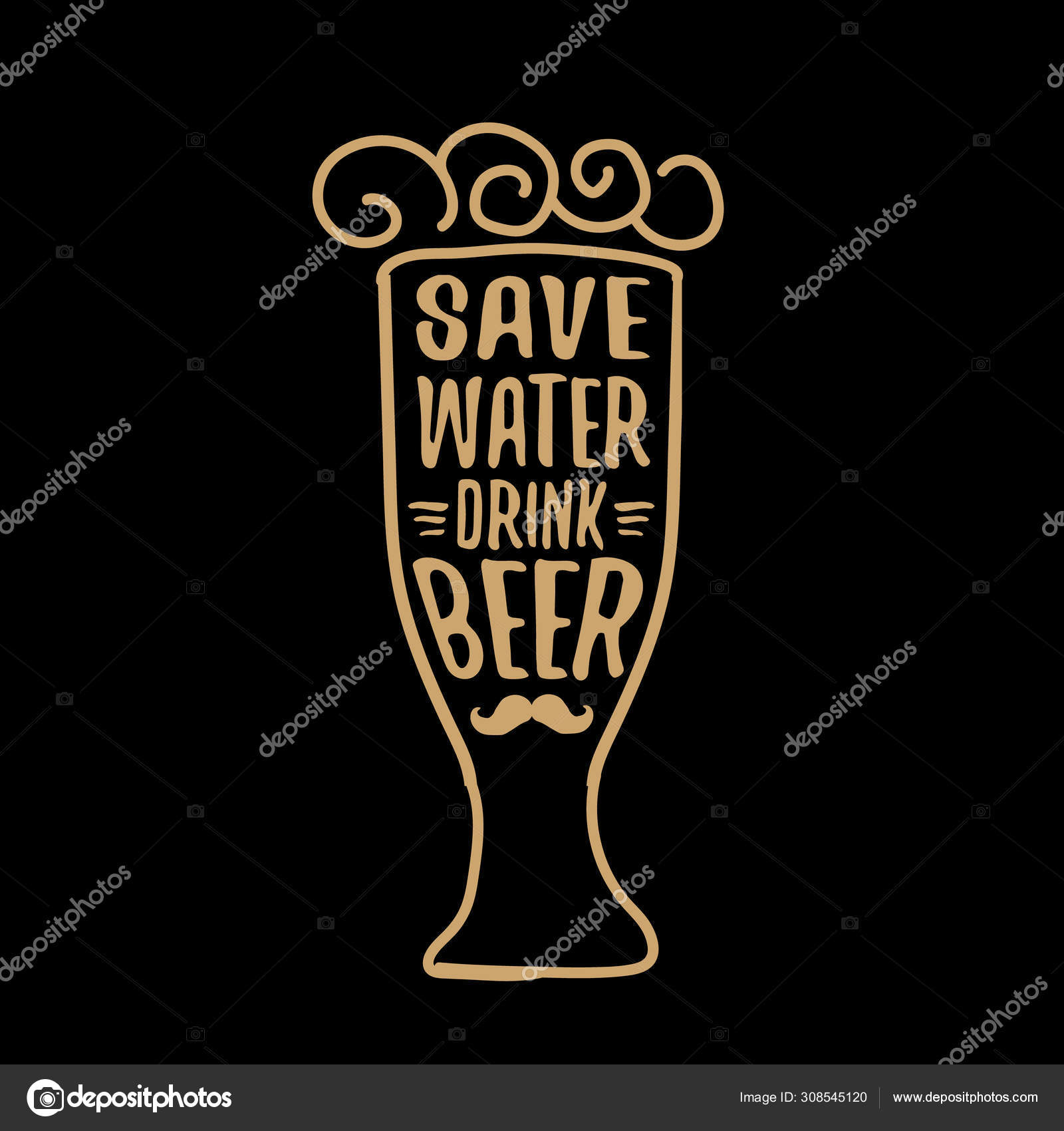 Enregistrer Eau Boisson Biere Vecteur Concept Print Ou Vintage Affiche Brune Vecteur Funky Biere Citation Ou Slogan Pour Imprimer Sur Tee Journee Internationale De La Biere Ou Journee Mondiale De L Eau Image