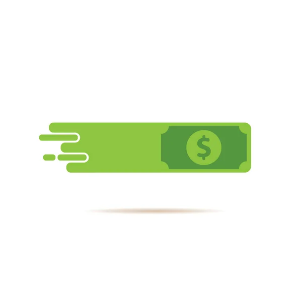 Fast dollar, fast money transfer flat icon vector isolated on white. Fast Exchange logo — Stock Vector