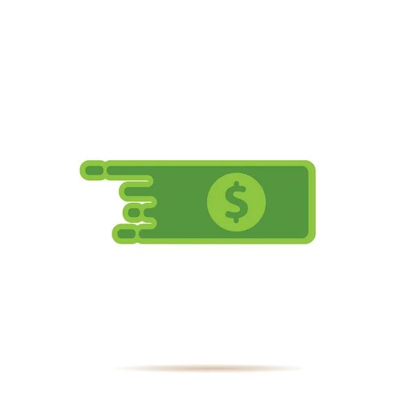 Fast dollar, fast money transfer flat icon vector isolated on white. Fast Exchange logo — Stock Vector