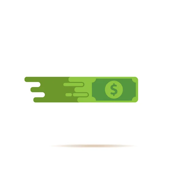 Fast dollar, fast money transfer flat icon vector isolated on white. Fast Exchange logo — Stock Vector