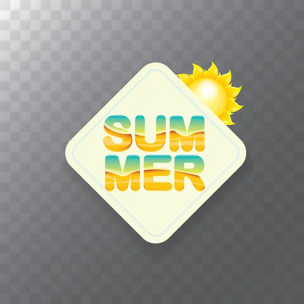 Vector zomer verkoop modern design sjabloon webbanner of poster. Summer sale label met typografische tekst op transparante achtergrond — Stockvector