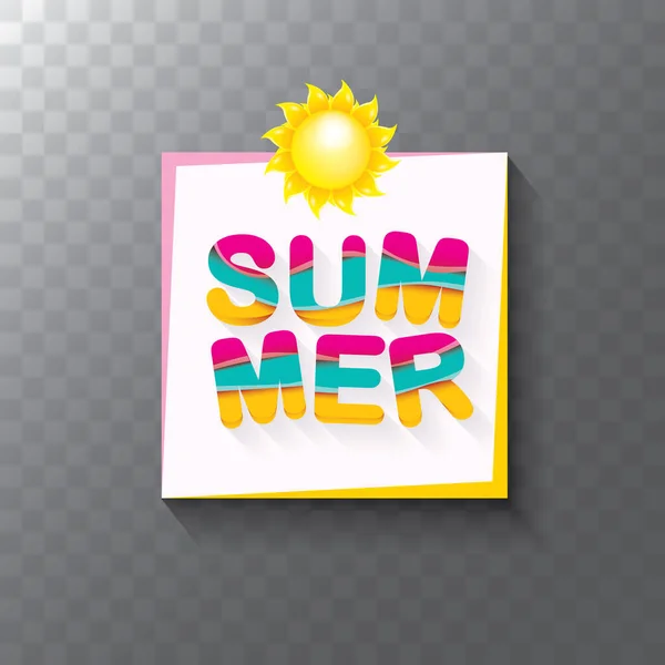 Vector verano venta moderno diseño plantilla web banner o póster. Etiqueta de venta de verano con texto tipográfico sobre fondo transparente — Archivo Imágenes Vectoriales