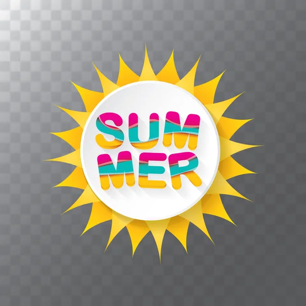 Vector zomer verkoop modern design sjabloon webbanner of poster. Summer sale label met typografische tekst op transparante achtergrond — Stockvector