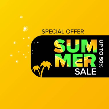 Yaz indirimi modern renk tasarımı afiş ya da poster. Soyut turuncu arkaplanda izole edilmiş tipografik metin içeren Vector Summer satış etiketi