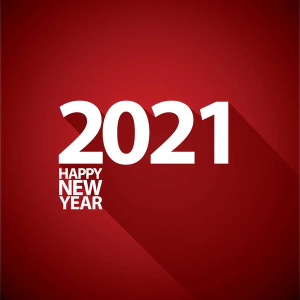 2021 Gelukkig nieuwjaar creatieve design achtergrond of wenskaart met tekst. vectorr 2021 nieuwjaarsaantallen geïsoleerd op rood op blauwe achtergrond — Stockvector
