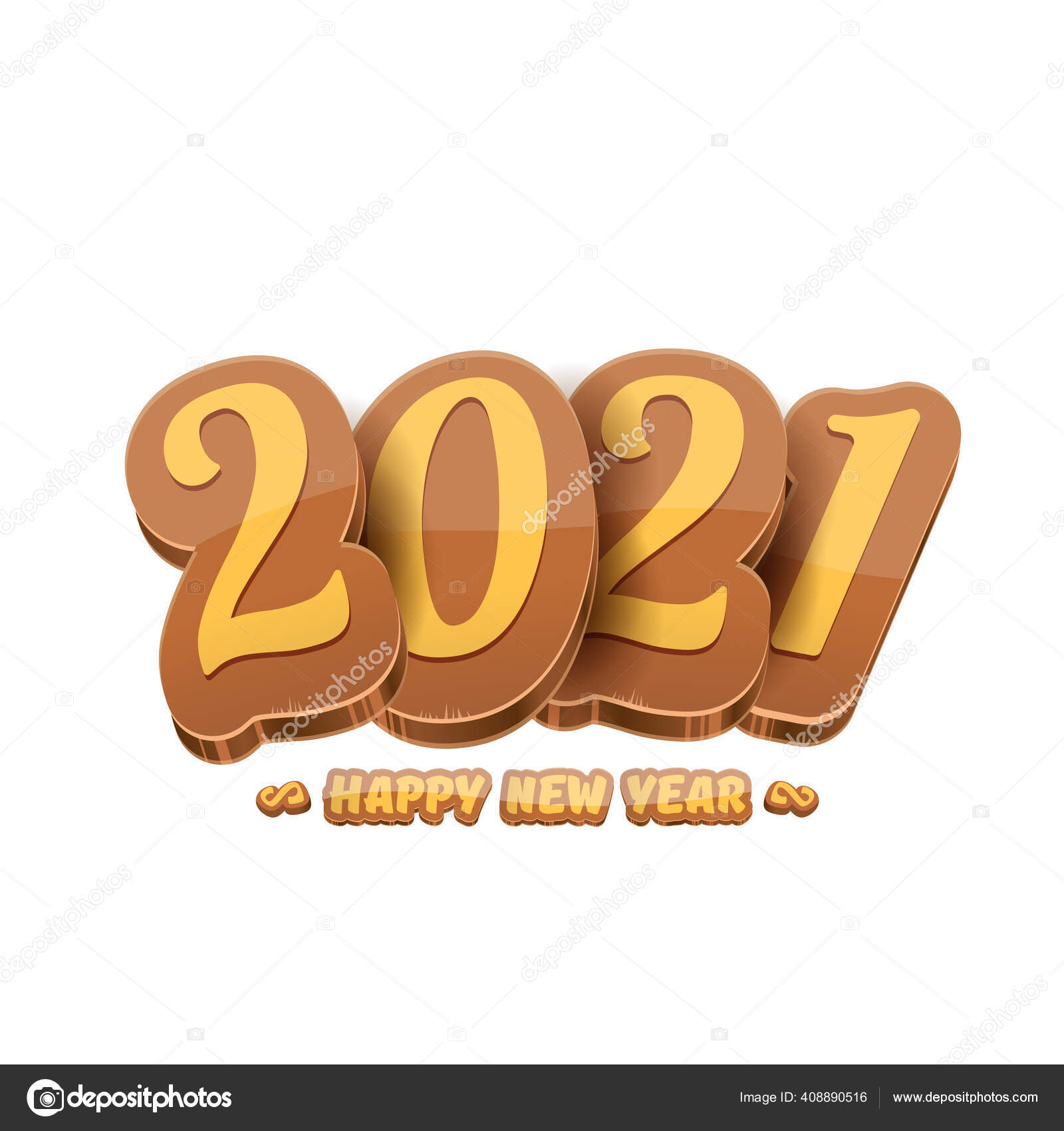 Kartun 2021 Happy New Year Label Atau Kartu Ucapan Dengan Nomor Berwarna Warni Dan Teks Salam Happy New Year Label Atau Ikon Terisolasi Di Latar Belakang Putih Stok Vektor C Zm1ter 408890516