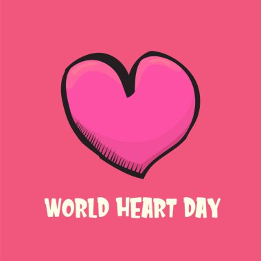 dünya kalp günü afişi ya da arkaplan Pembe planda kalp izolasyonu.